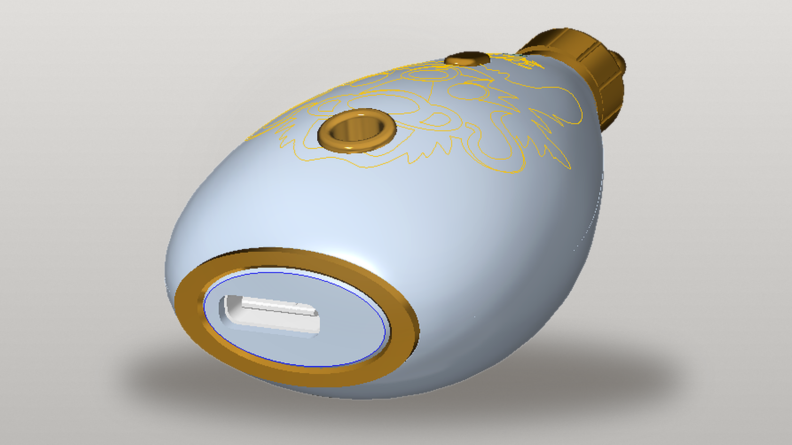 Bottom-mounted USB-C charging port on the atomizing pendant